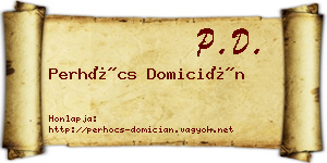 Perhócs Domicián névjegykártya